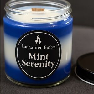 Mint Serenity Blue and White Candle